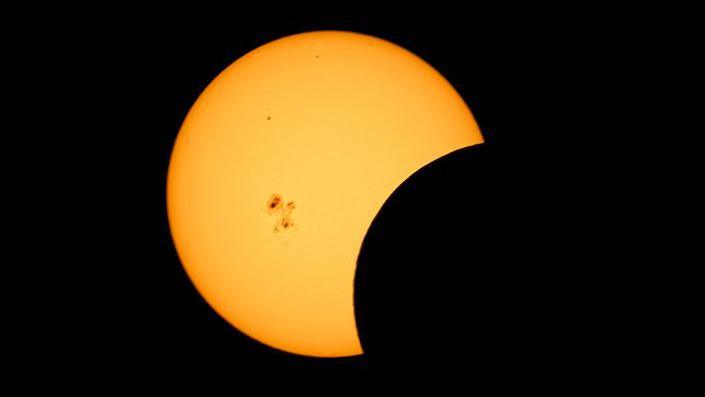 A partial solar eclipse.