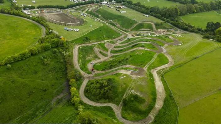 A motocross track in Wiltshire which is very twisty and hilly 