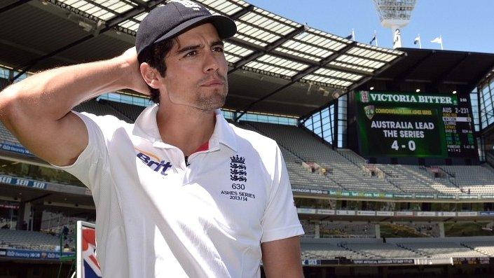 A disconsolate England captain Alastair Cook