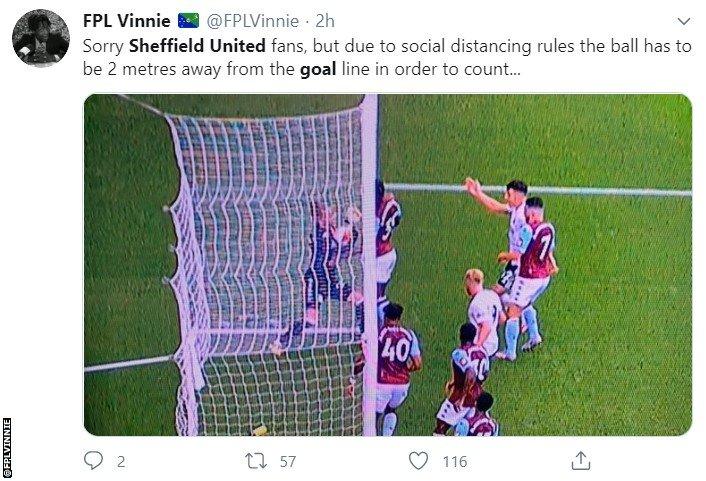 A tweet on Sheffield United's non goal