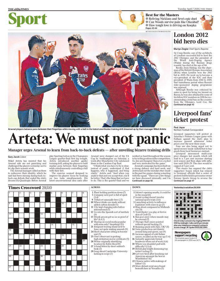 The Times back page