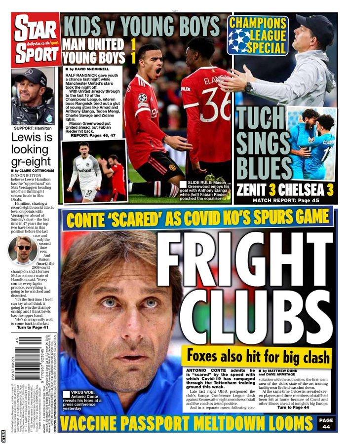 The back page of Thursday's Star