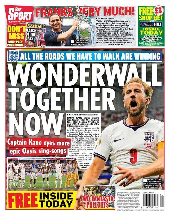 Back page of the Daily Star on 20 June 2026