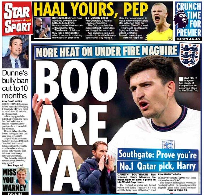 The back page of the Daily Star