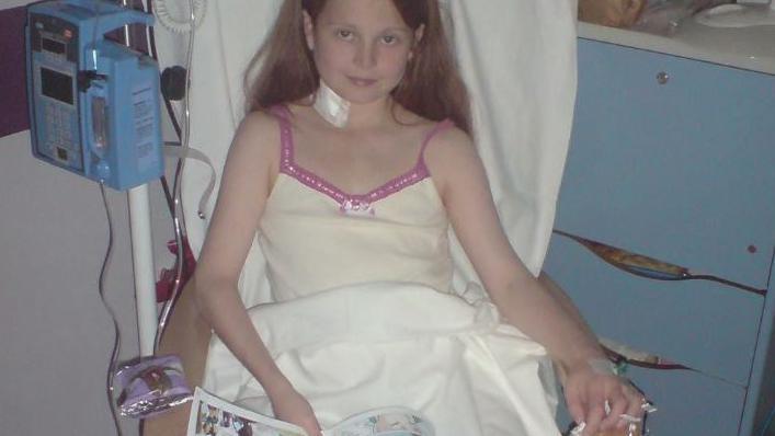 Gabrielle in hospital aged 11