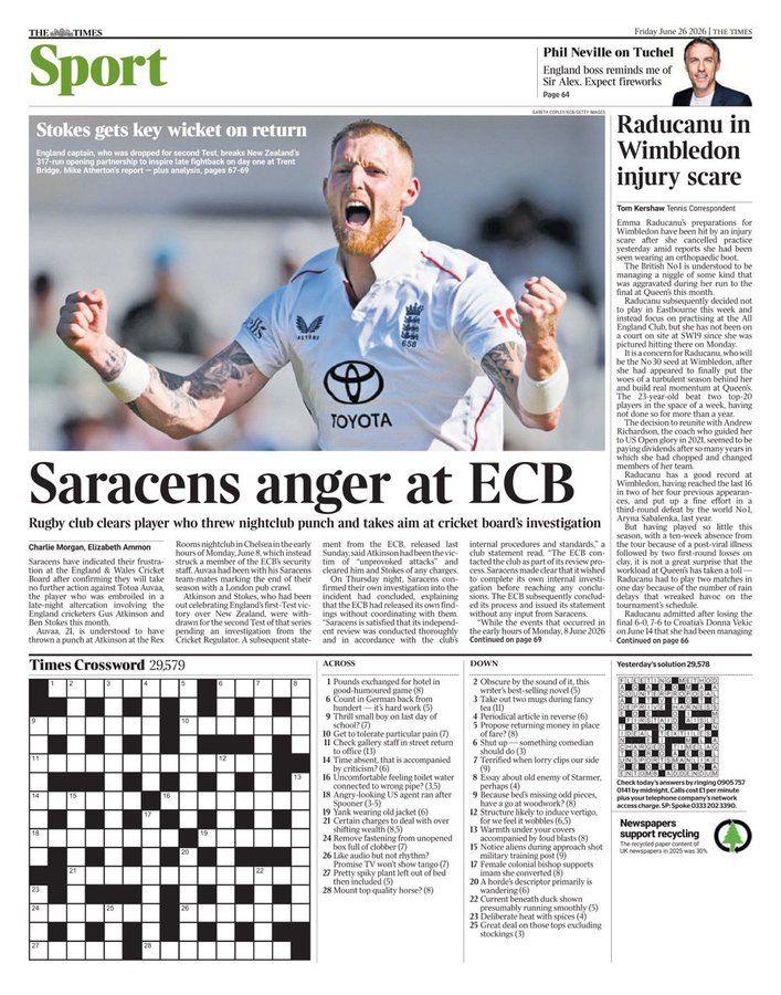 Times back page