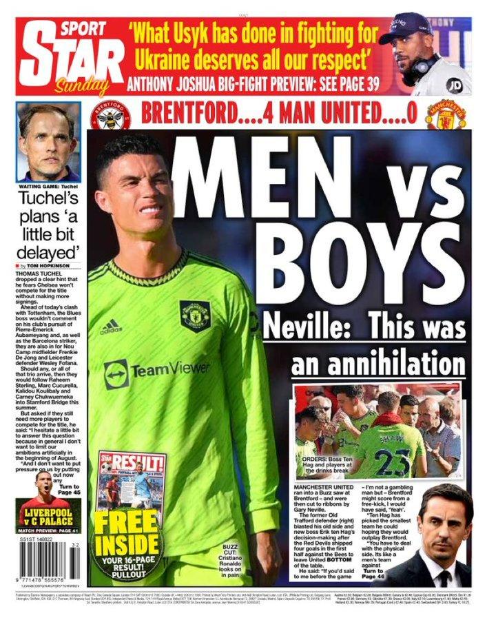 Sunday Star back page on 14 August 2022