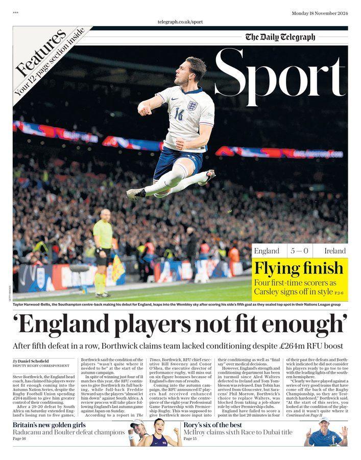 Monday's Daily Telegraph