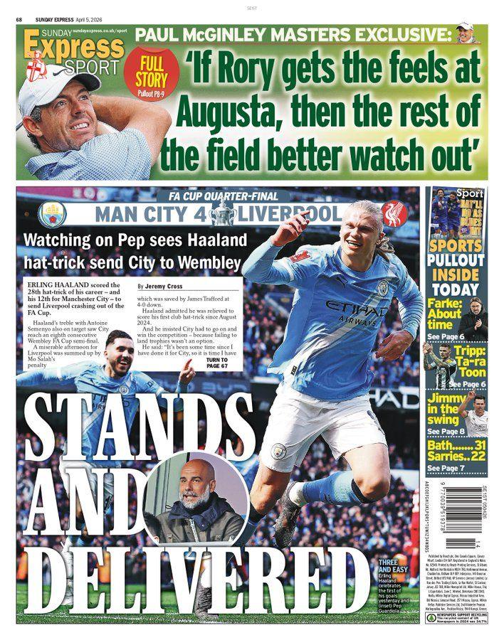 Sunday Express back page