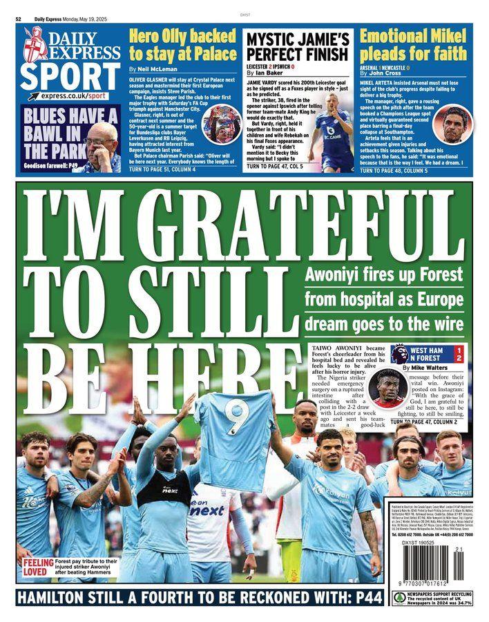 The Daily Express back page