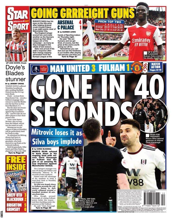The back page of Monday's Star
