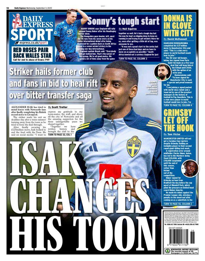 Daily Express back page