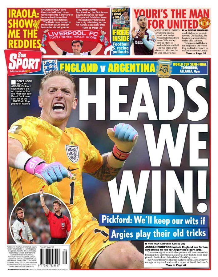Back page of the Daily Star on 14 July 2026