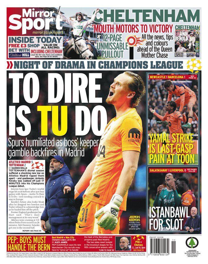 The Mirror back page