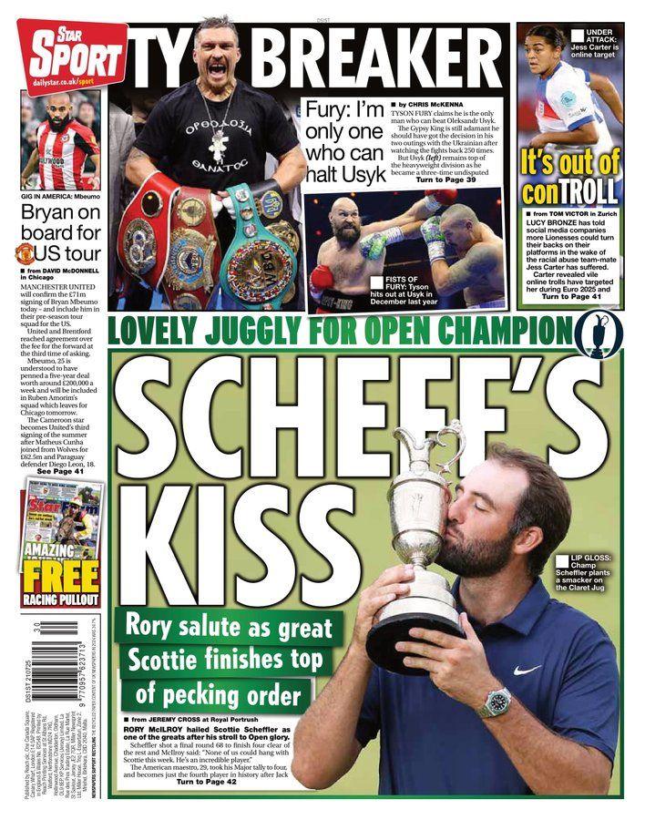 The back page of Monday's Daily Star