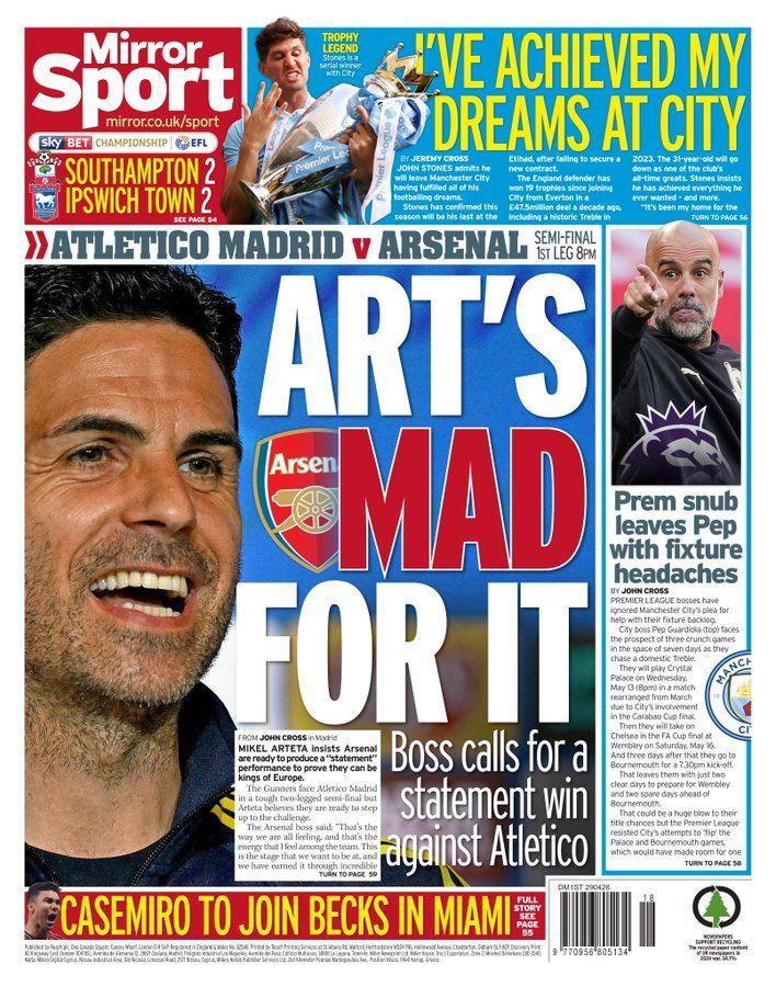 Daily Mirror back page