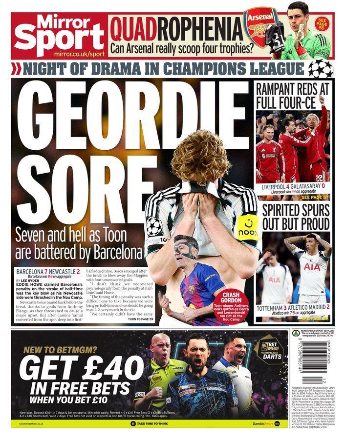 Daily Mirror back page