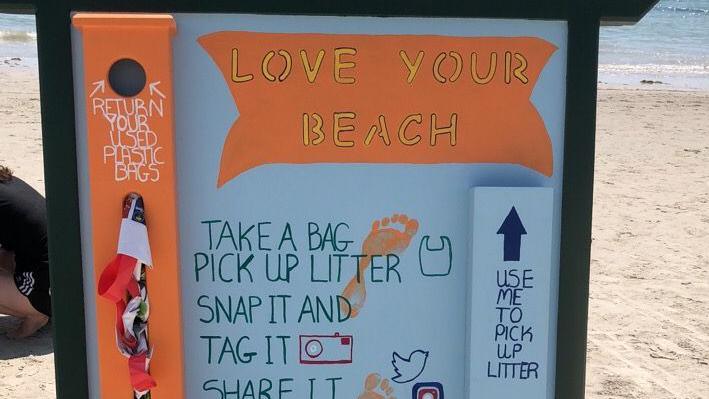 Close up of the beach clean board