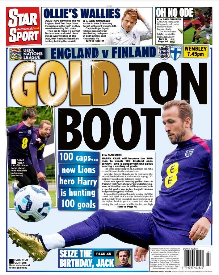 Back page of the Daily Star 10/09/24