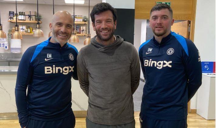 Brian Barry-Murphy (centre) with Enzo Maresca (left) and Danny Walker (right)