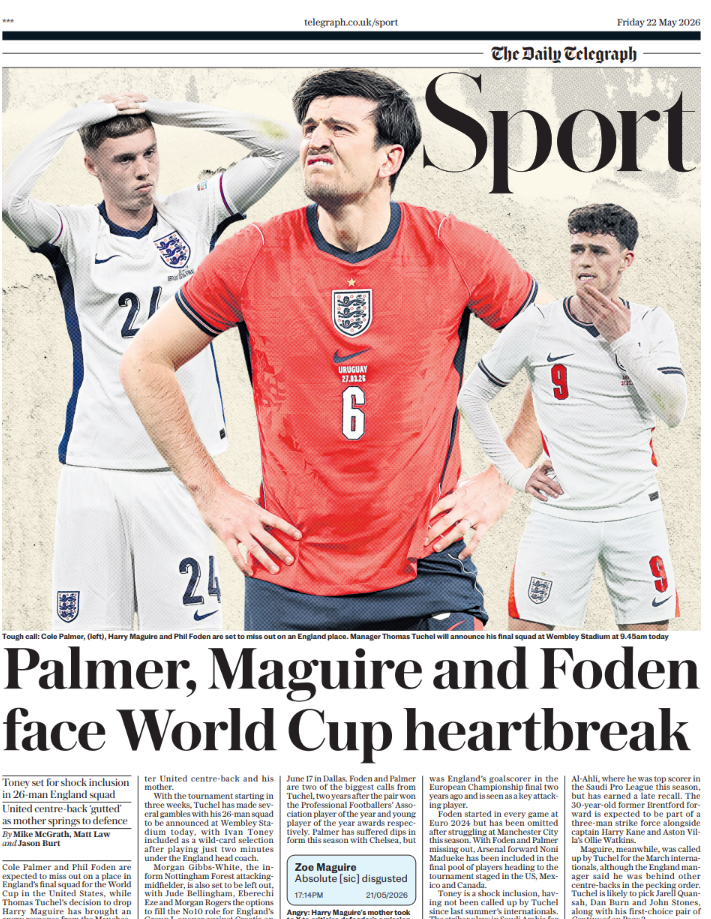 Telegraph back page
