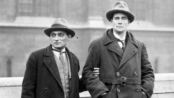 Communist Party of Great Britain MPs Saklatvala Shapurji (1874 – 1936), left) for Battersea, and Walton Newbold (1888 – 1943) for Motherwell, at the opening of parliament, London, UK, in November 1922. (Photo by Topical Press Agency/Hulton Archive/Getty Images)