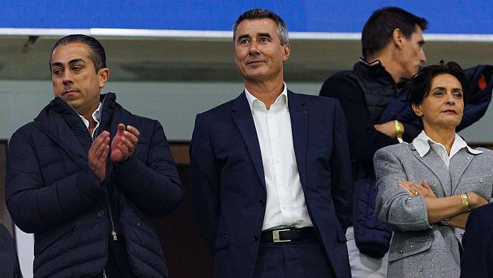 BlueCo owner Behdad Eghbali stands alongside Strasbourg President Marc Keller, who retains a minority stake in the club