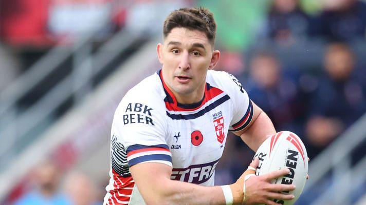 Victor Radley playing for England against Samoa in November 2024