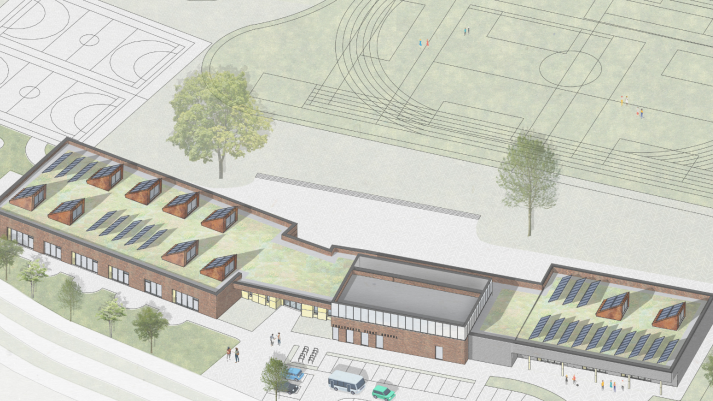 An artist's impression of the new Foxlydiate First School