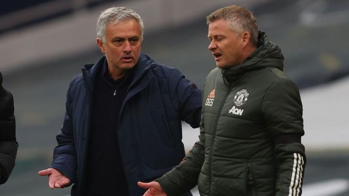 Ole Gunner Solskjaer and Jose Mourinho 