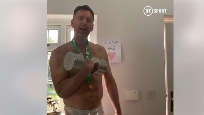 Drew first challenged Chris to meet him in the ring in 2020, leading Chris to begin training to become a wrestling star... he managed to find a suitable outfit, although he did avoid the actual fight