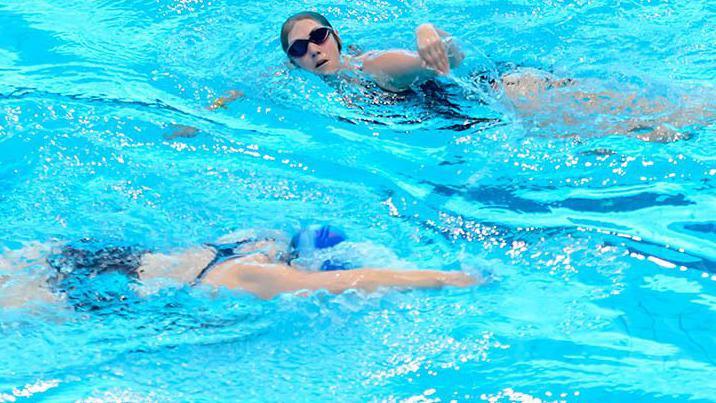 Swimmers in the pool