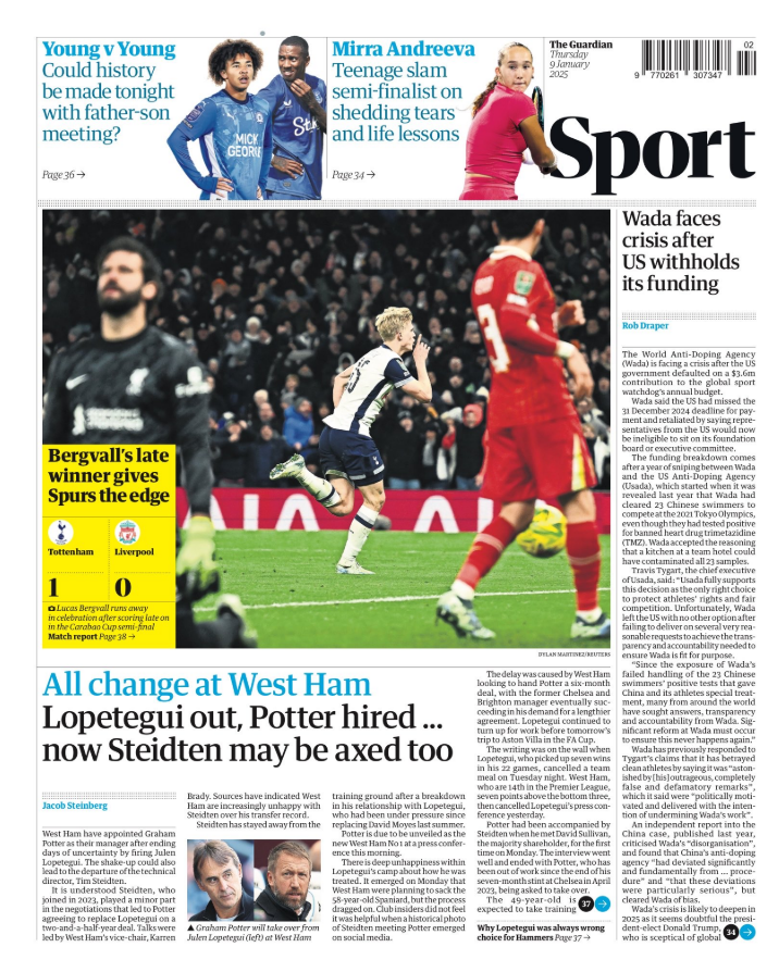 Guardian back page