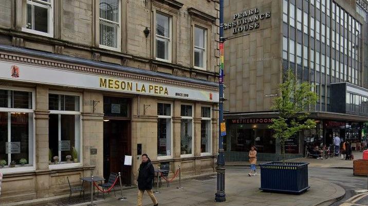 Exterior street view shot of Meson La Pepa in Huddersfield 