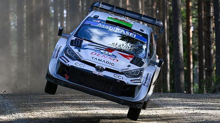 Elfyn Evans has 2 wheels successful nan aerial successful Finalnd