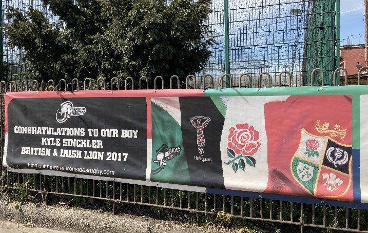 A banner outside Sinckler's junior club in Battersea