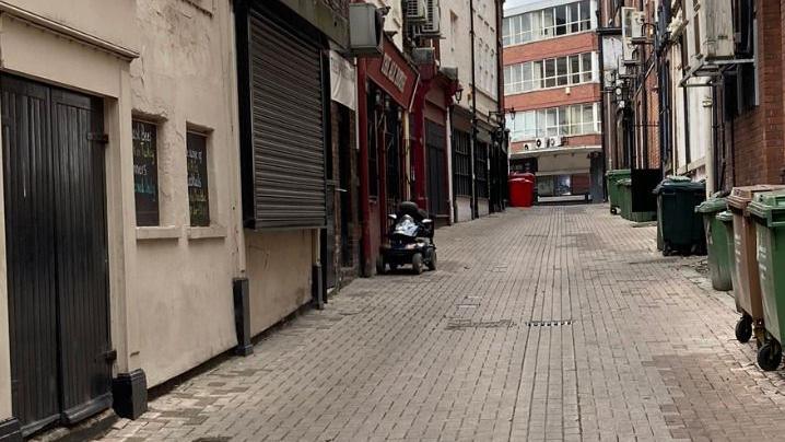 Bread Street in Wakefield is a narrow street and has buildings on either side of the road