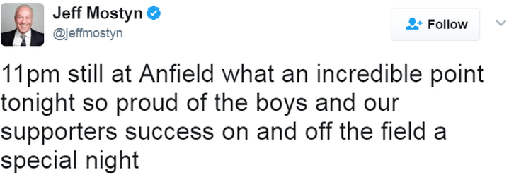 Bournemouth's chairman was proud of his team's players and fans at Anfield