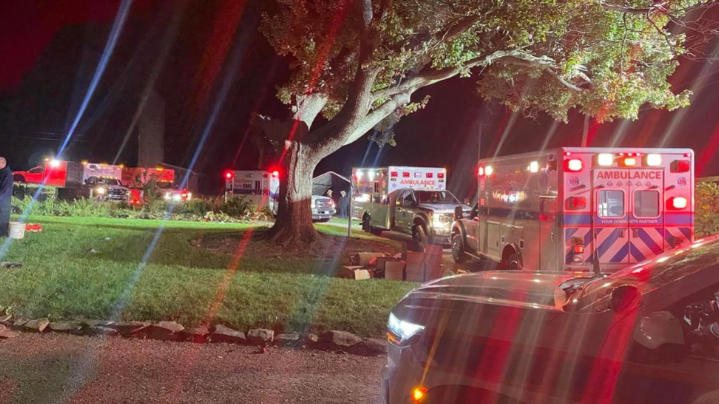 A scene of the "mass casualty incident" where 11 people were hospitalised in Peach Bottom Township after ingesting toxic mushrooms