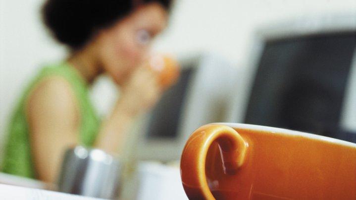 Woman drinking coffee