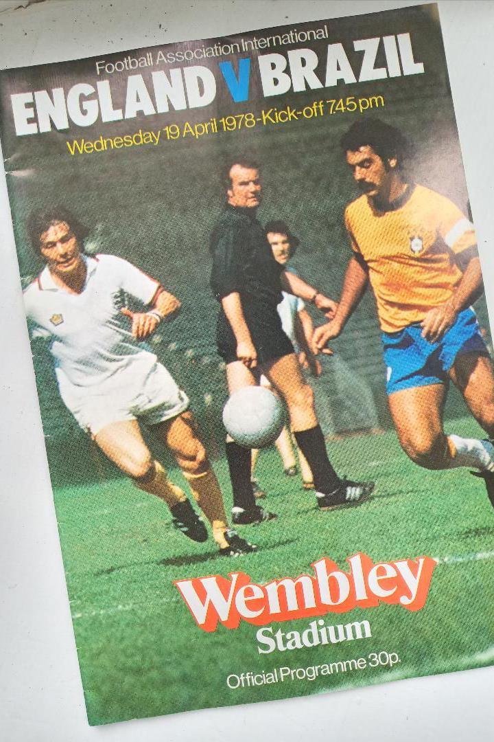 A matchday programme for England v Brazil ahead of the 1978 World Cup