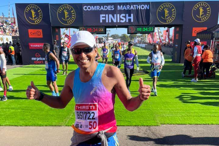 Subodh Dave after completing the Comrades Marathon