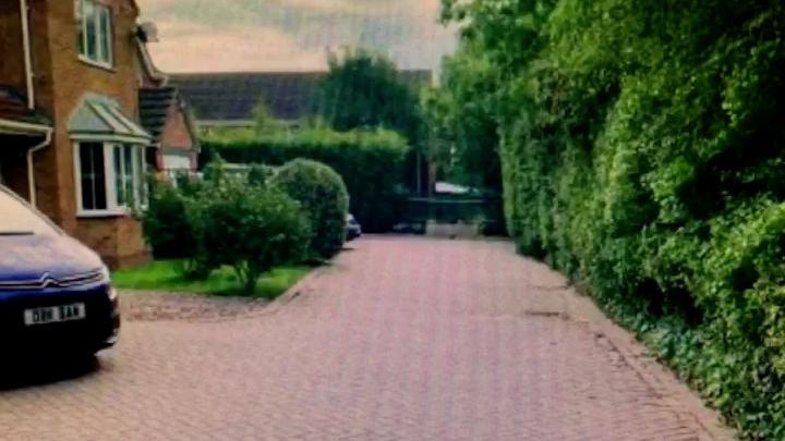 ﻿The hedge outside Jennette Reid's house before it was cut down