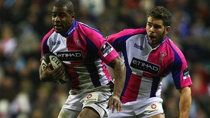 Ugo Monye and Nick Easter in action at Harlequins' first edition of Big Game, a 26-26 draw against Leicester