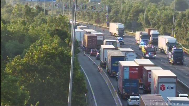 The M25 near Waltham Abbey at 06:00 BST