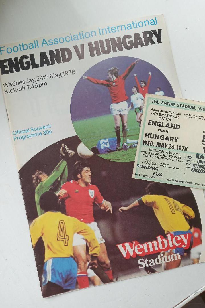 A matchday programme for England v Hungary ahead of the 1978 World Cup
