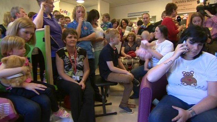 Parents at Leeds General Infirmary after the decision