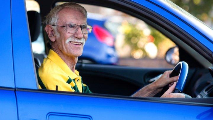 Elderly man driving