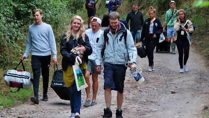 Glastonbury festival-goers