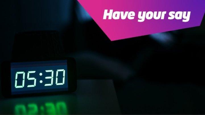 Alarm clock showing time as 05:30